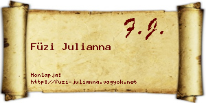 Füzi Julianna névjegykártya